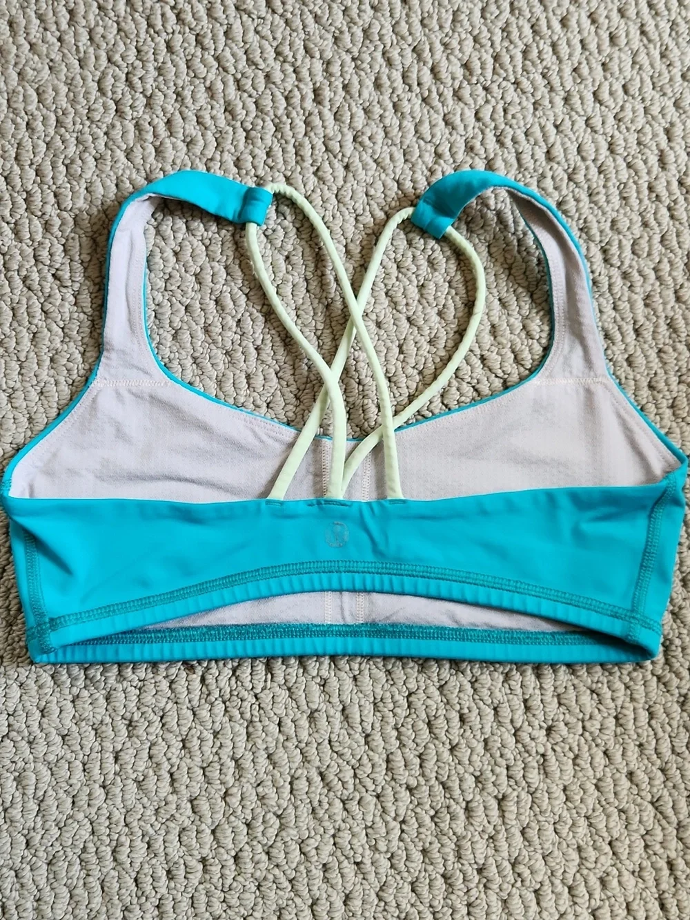 Lululemon Free To Be Bra 6 Blue Tropics Clear Mint - Picture 2 of 3